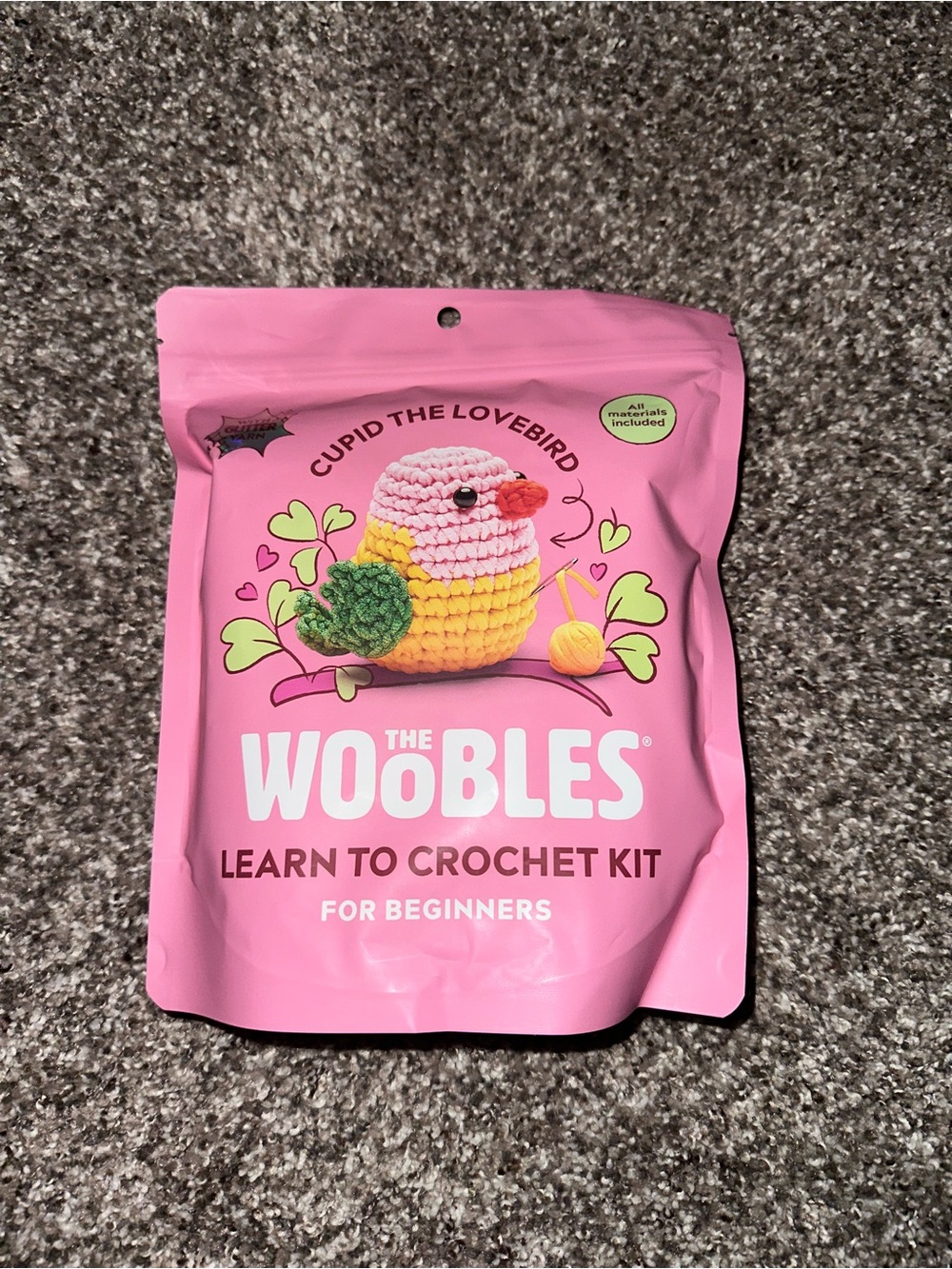 The Woobles Cupid The Lovebird Learn to Crochet Kit - hard to find!